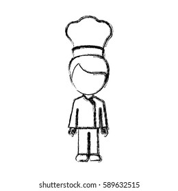 contour man chef icon, vector illustraction design image