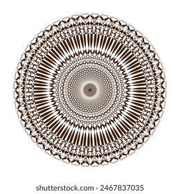 Contour mandala for color book. Monochrome illustration. Symmetrical pattern in a circle. Scalable image for scrapbook.
The template for printing on fabric. Picture for meditation and relaxation.
