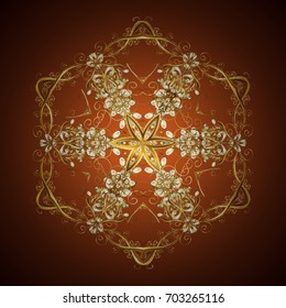 Contour mandala shaped snowflakes for art therapy style zen drawing. Hand-drawn, stylish doodle in tatto style, fabric design and cards in Vector illustration.
