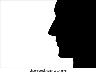 Contour of man's face