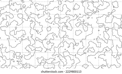 Contour map background. Vector geography scheme and terrain. Light topography grid map.