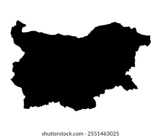 A contour map of Bulgaria. Vector graphic illustration on a transparent background with black country's borders