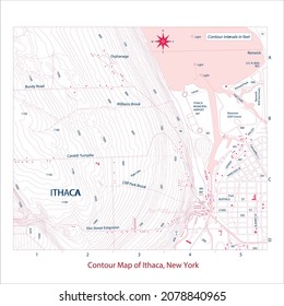 Contour Map Ithaca New York 260nw 2078840965 