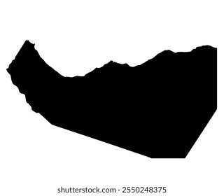 A contour map of Somaliland. Vector graphic illustration on a transparent background with black country's borders