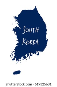 contour map of SOUTH KOREA. Vector illustration