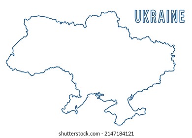 Contour map of Ukraine country