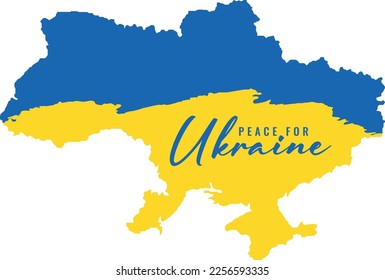 contour map of Ukraine in yellow and blue colors