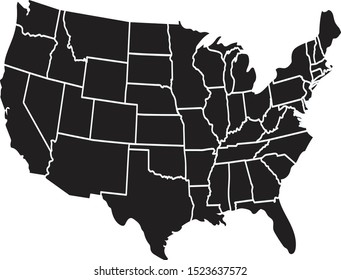 Contour Map Usa On Black Background Stock Vector (Royalty Free ...