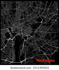 Mapa do contorno de Washington, D.C.