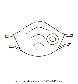 Contour Medical icon. Vector illustration in hand draw style. Medical tools. Respirator