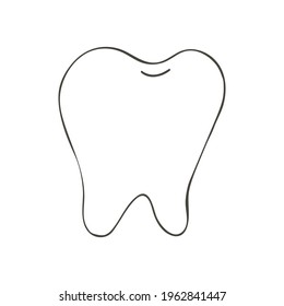 Contour Medical icon. Vector illustration in hand draw style. Medical. Healthy tooth