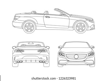 contour model of the car convertible. Mercedes convertible C63.