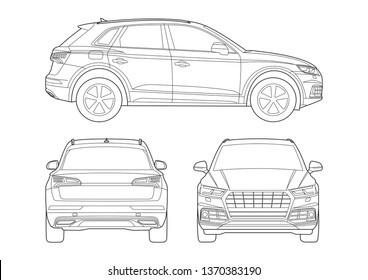 Contour Model Of A Compact SUV. Audi Q5.