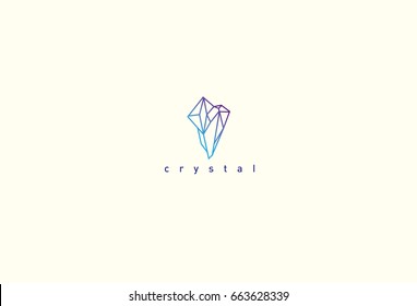 Contour Modern Logo Crystal In Gradient Style