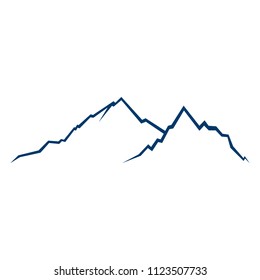 contour of mountains on a white background