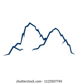 contour of mountains on a white background