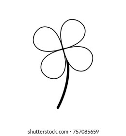 contour natural clover plant with leaves design