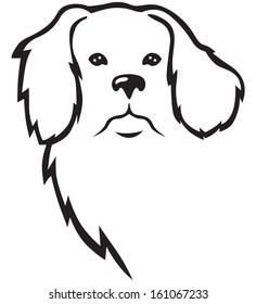 Contour newfoundland dog head in full face