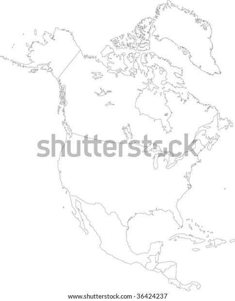 Contour North America Map Country Borders Stock Vector Royalty Free 36424237 5826