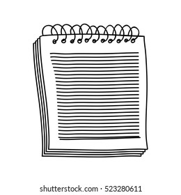 contour of notebook of spiral with sheets