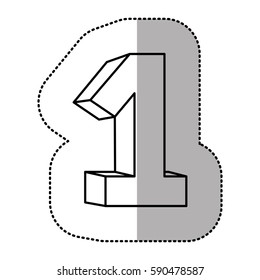 contour number one icon, vector illustraction design image
