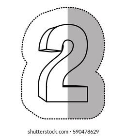 contour number two icon, vector illustraction design image