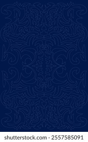 Contour of Ornate swirling floral motif vector illustration