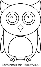 A contour of owl in a vector