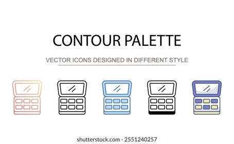 Contour Palette icon design with white background stock illustration