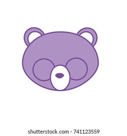 contour panda head wild cute animal