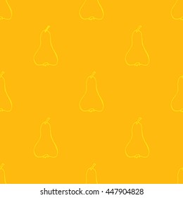 Contour pear on a plain background. Perfect for your business. For packaging, jams, compotes, juices. Vector.Seamless pattern.