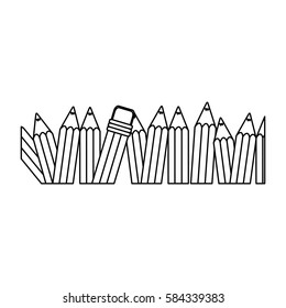 contour pencil color icon stock, vector illustration design image