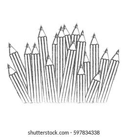 contour pencils color icon, vector illustraction design image