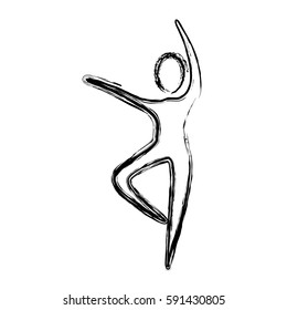 contour person dancing icon, vector illustraction design image