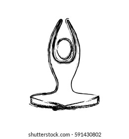 contour person meditating icon, vector illustraction design image