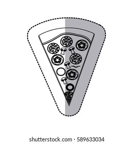 contour piece pizza icon, vector illustraction design image