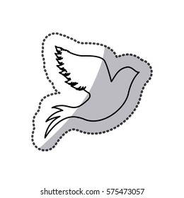 contour pigeons icon image, vector illustration design
