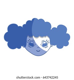 contour pretty girl face with hairstyle and expression