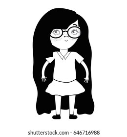 contour pretty girl with glasses and casual wear