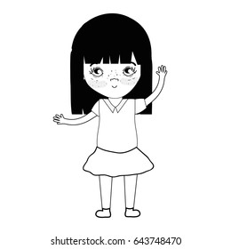 contour pretty girl with hairstyle and casual wear