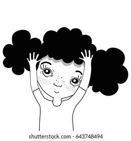 contour pretty girl with hairstyle and casual wear