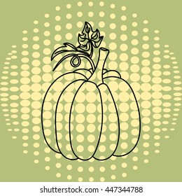 the contour of the pumpkin. sphere made of circles