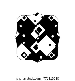 contour quadrate with geometric style graphic background