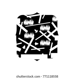 contour quadrate with graphic abstract style background