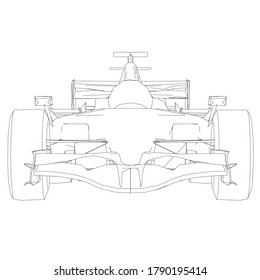 Contour Racing Car Black Lines On Stock Vector (Royalty Free ...