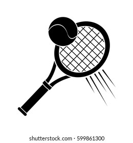 contour racket and tennis ball icon