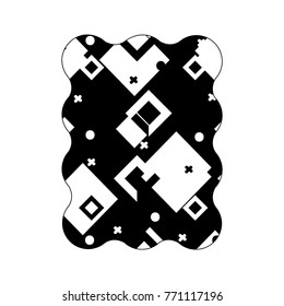 contour rectangle with geometric style graphic background