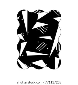 contour rectangle with memphis abstract design background