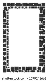 Contour Rectangle mosaic icon of rectangles and spheric dots in different sizes. Vector objects are united into contour rectangle mosaic design concept.