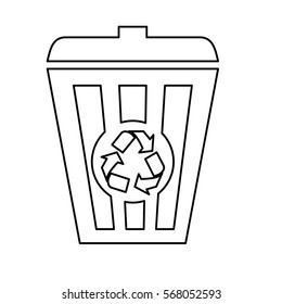 Contour recycleng basket image design, vector illustration